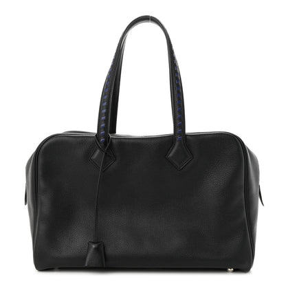 Hermes Taurillon Novillo Tressage Victoria II 35 Black Bleu Encre 1 of 10