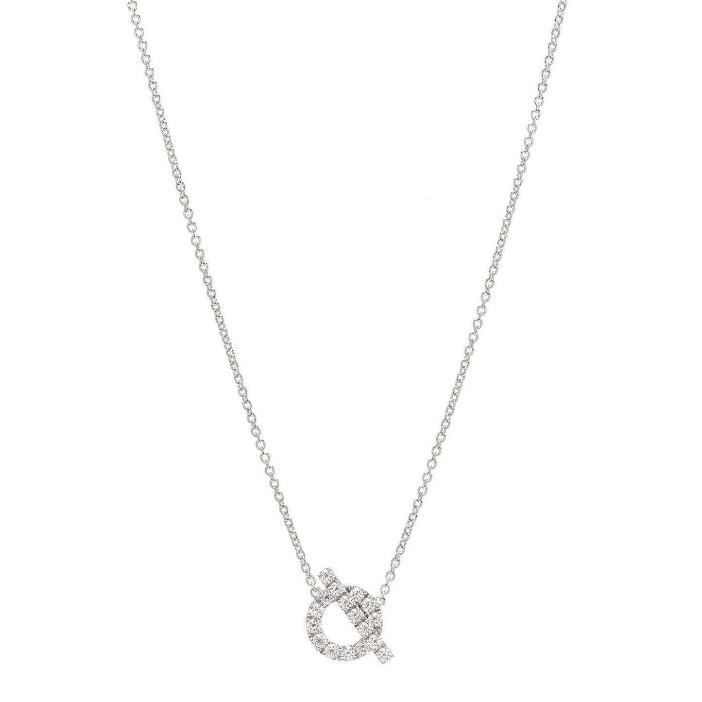 18K White Gold Diamond Finesse Pendant Necklace