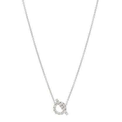 Hermes 18K White Gold Diamond Finesse Pendant Necklace 1 of 5