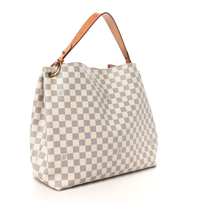 Louis Vuitton Damier Azur Graceful MM Rose Ballerine 3 of 9