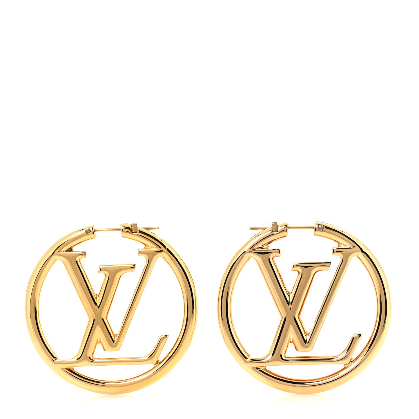 Metal Louise Hoop Earrings Gold