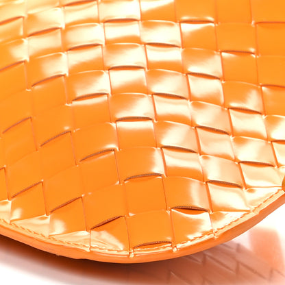 Bottega Veneta Brushed Calfskin Intrecciato Cradle Fold Over Shoulder Bag Tangerine 8 of 8
