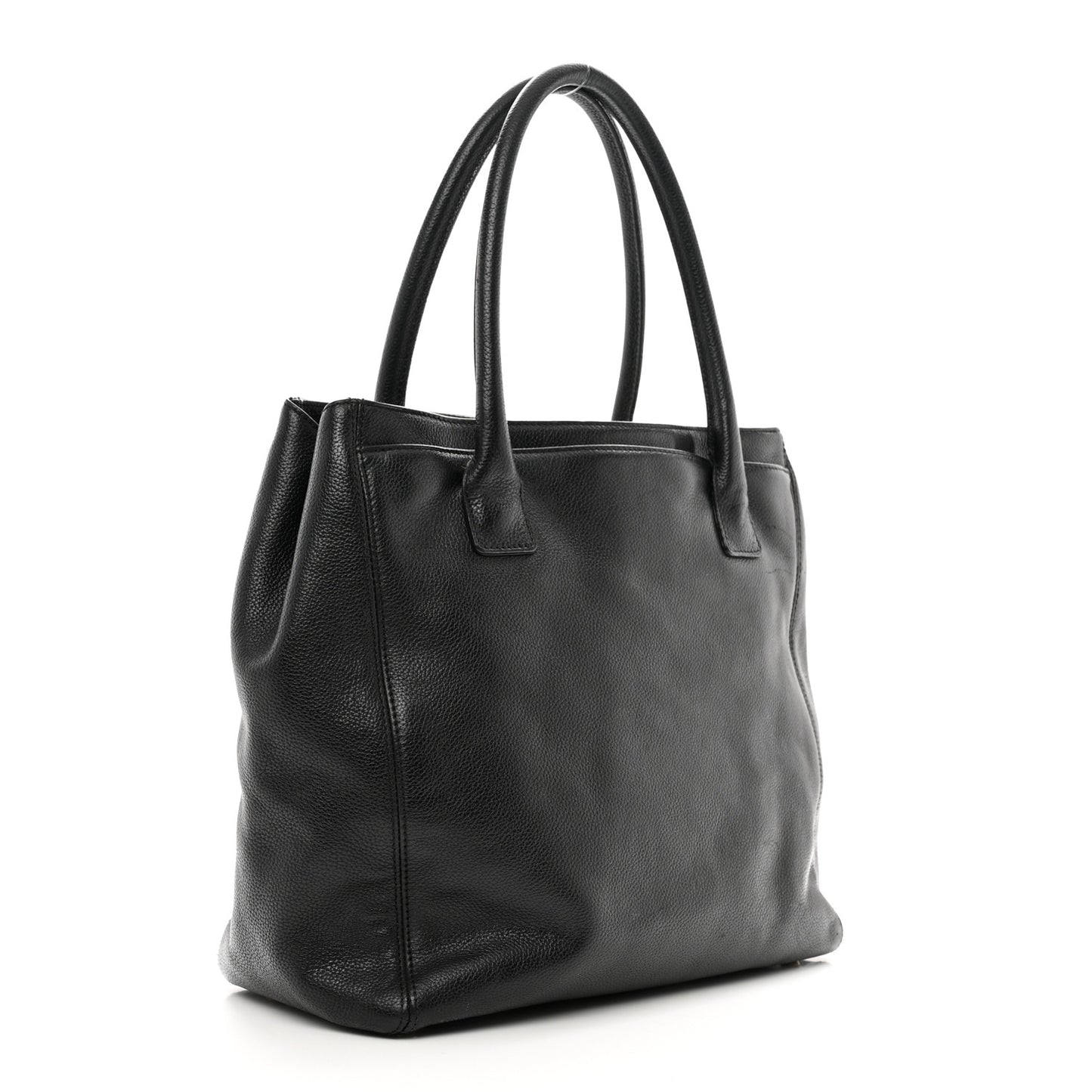 Calfskin Tall Cerf Tote Black