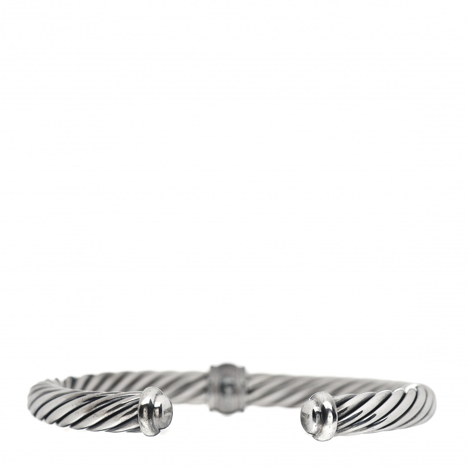 David Yurman Sterling Silver Blue Sapphire 7mm Cable Classics Station Bracelet 3 of 4