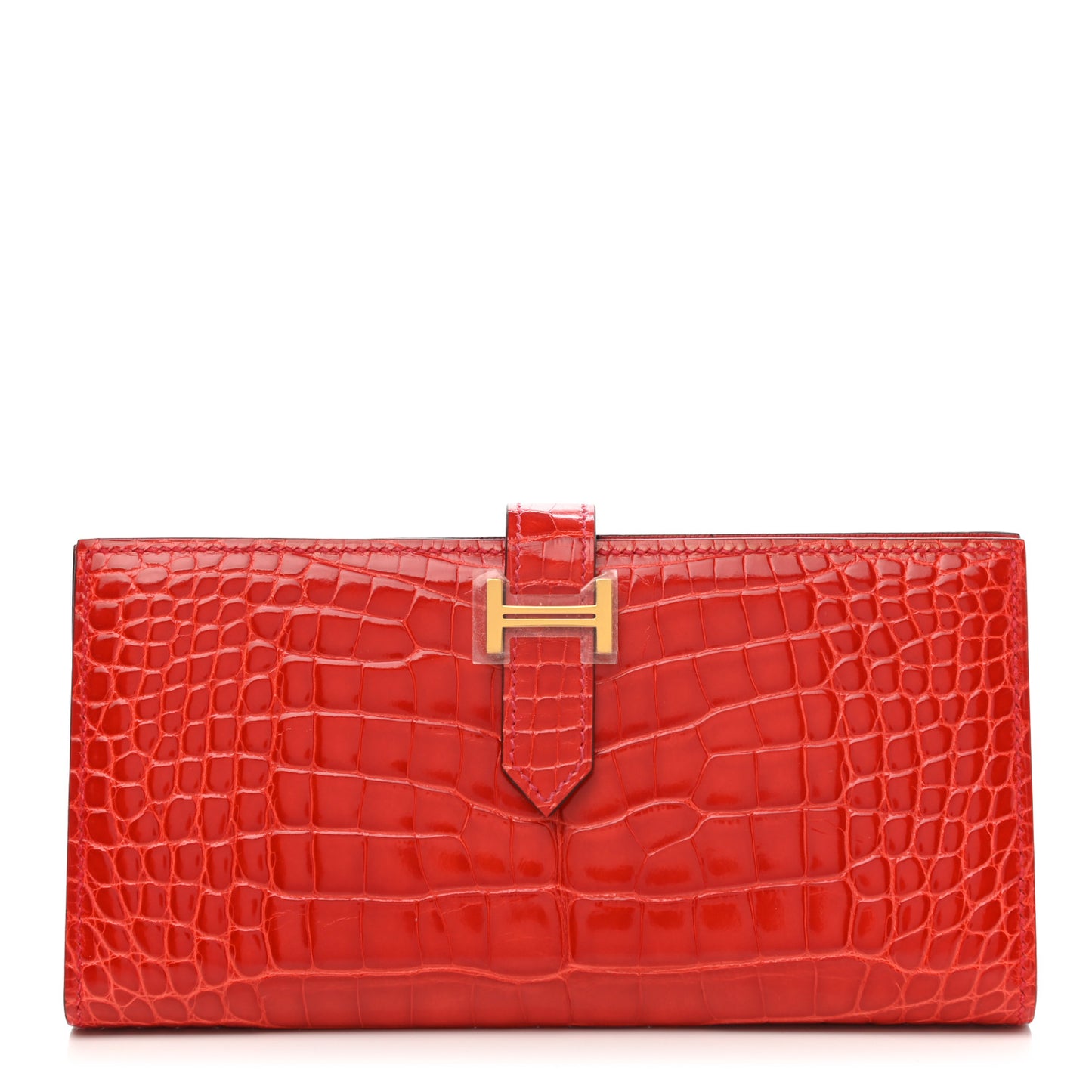 Shiny Alligator Bearn Wallet Geranium