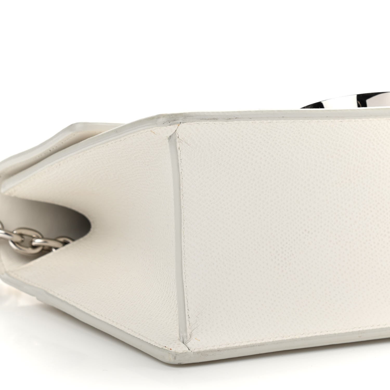 Christian Dior Grained Calfskin 30 Montaigne Chain Flap Bag White 8 of 10
