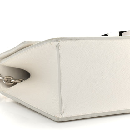 Christian Dior Grained Calfskin 30 Montaigne Chain Flap Bag White 8 of 10