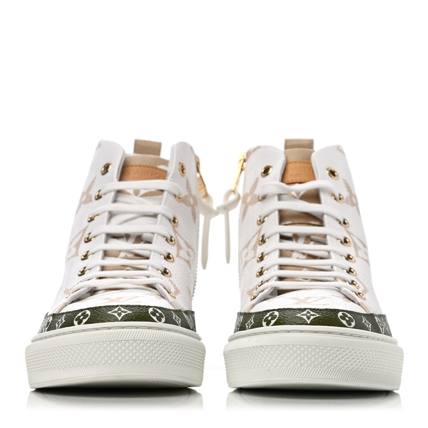Monogram Giant Stellar Sneaker Boots 38.5 Kaki White Beige