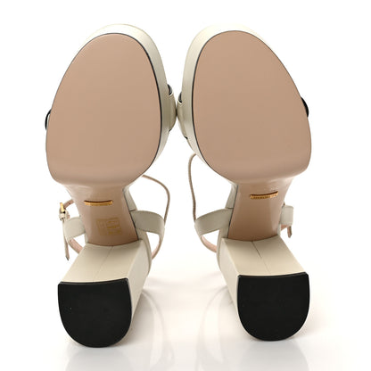 Gucci Calfskin GG Marmont Ankle Wrap 30/115mm Platform Sandals 39 Mystic White 5 of 8