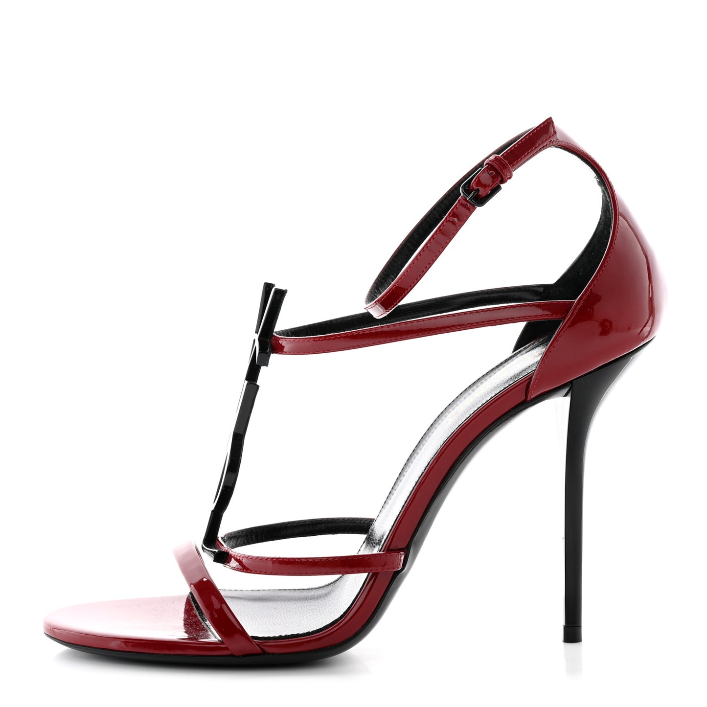 Patent Calfskin Cassandra 100 Sandals 40 Red Laquer
