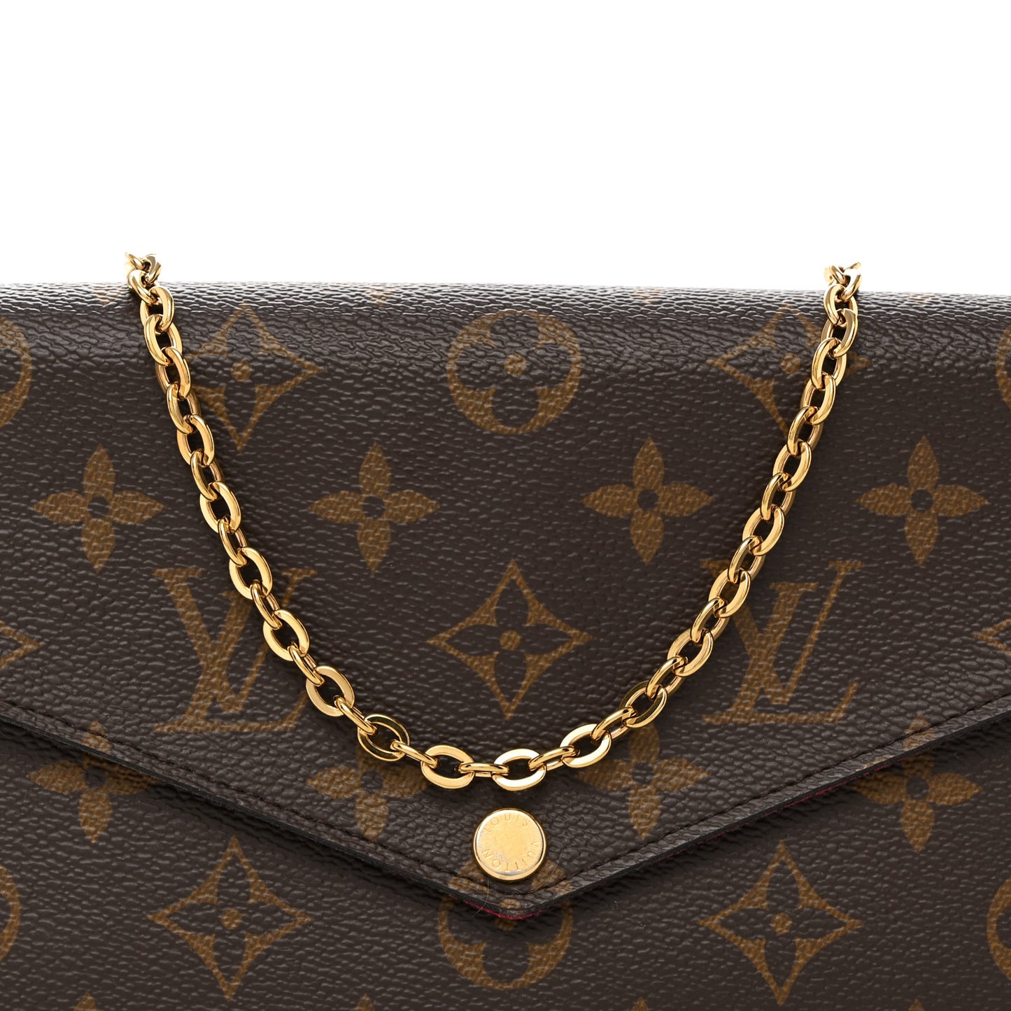 Monogram Pochette Felicie Chain Wallet Fuchsia
