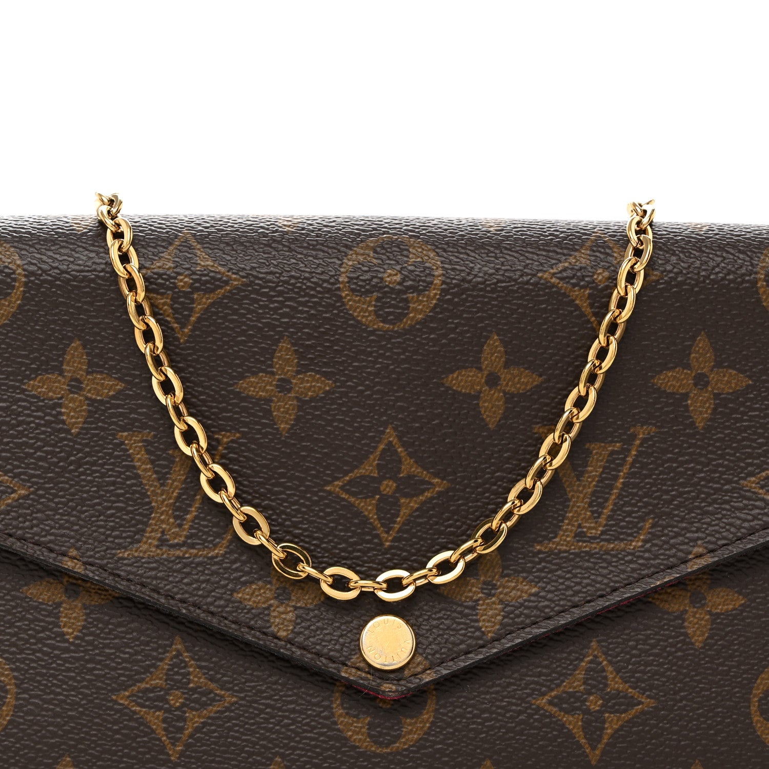 Louis Vuitton Monogram Pochette Felicie Chain Wallet Fuchsia 8 of 10