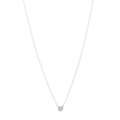 Tiffany Sterling Silver Aquamarine .13ct Elsa Peretti Color by the Yard Pendant Necklace 1 of 7