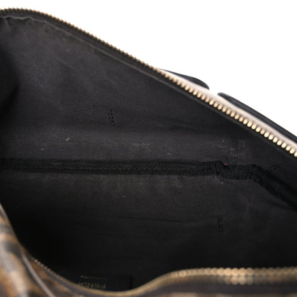 Fendi X FILA Glazed Fabric Vitello Century FF 1974 Mania Belt Bag Mogano Panna Blueberry Mogano Panna Blueberry 5 of 12