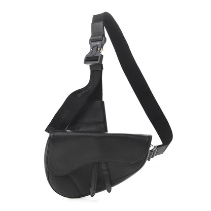 Christian Dior Grained Calfskin Kim Jones Saddle Bag Black 1 of 8