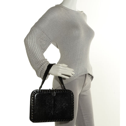 Valentino Garavani Python Mini Rockstud Frame Bag Black 4 of 8
