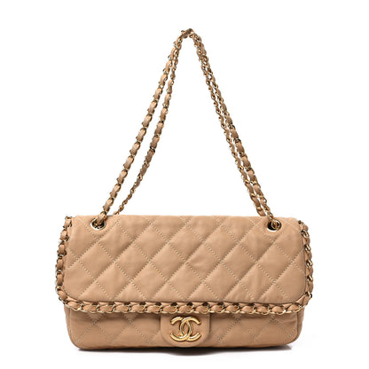 Chanel Calfskin Quilted Medium Chain Me Flap Light Beige 1 of 7
