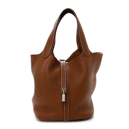 Hermes Taurillon Clemence Picotin Lock 22 MM Gold 1 of 12