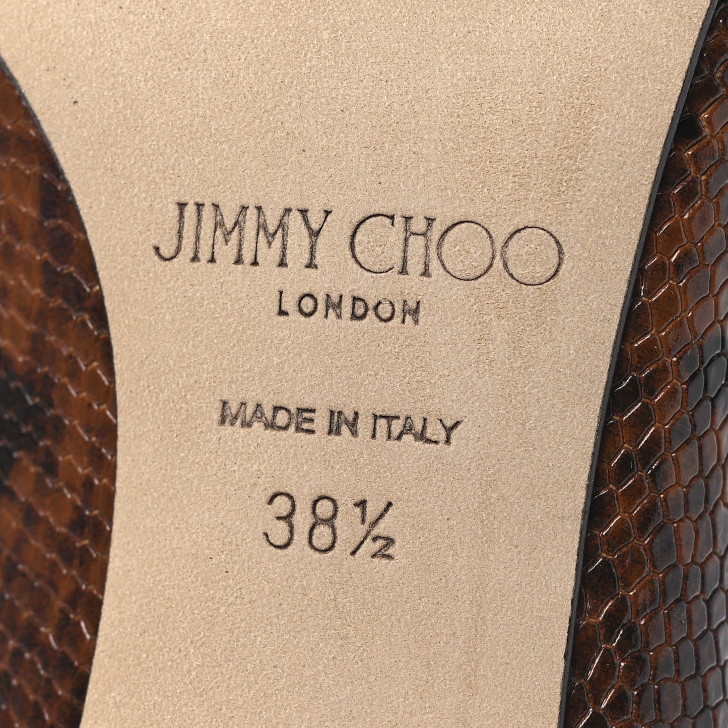Snake Printed Brelan 85 Tall Boots 38.5 Cuoio