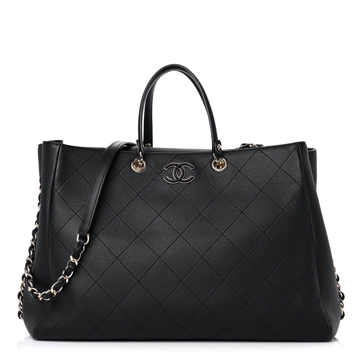 Chanel Bullskin Stitched Large Shopping Bag Black 1 of 13