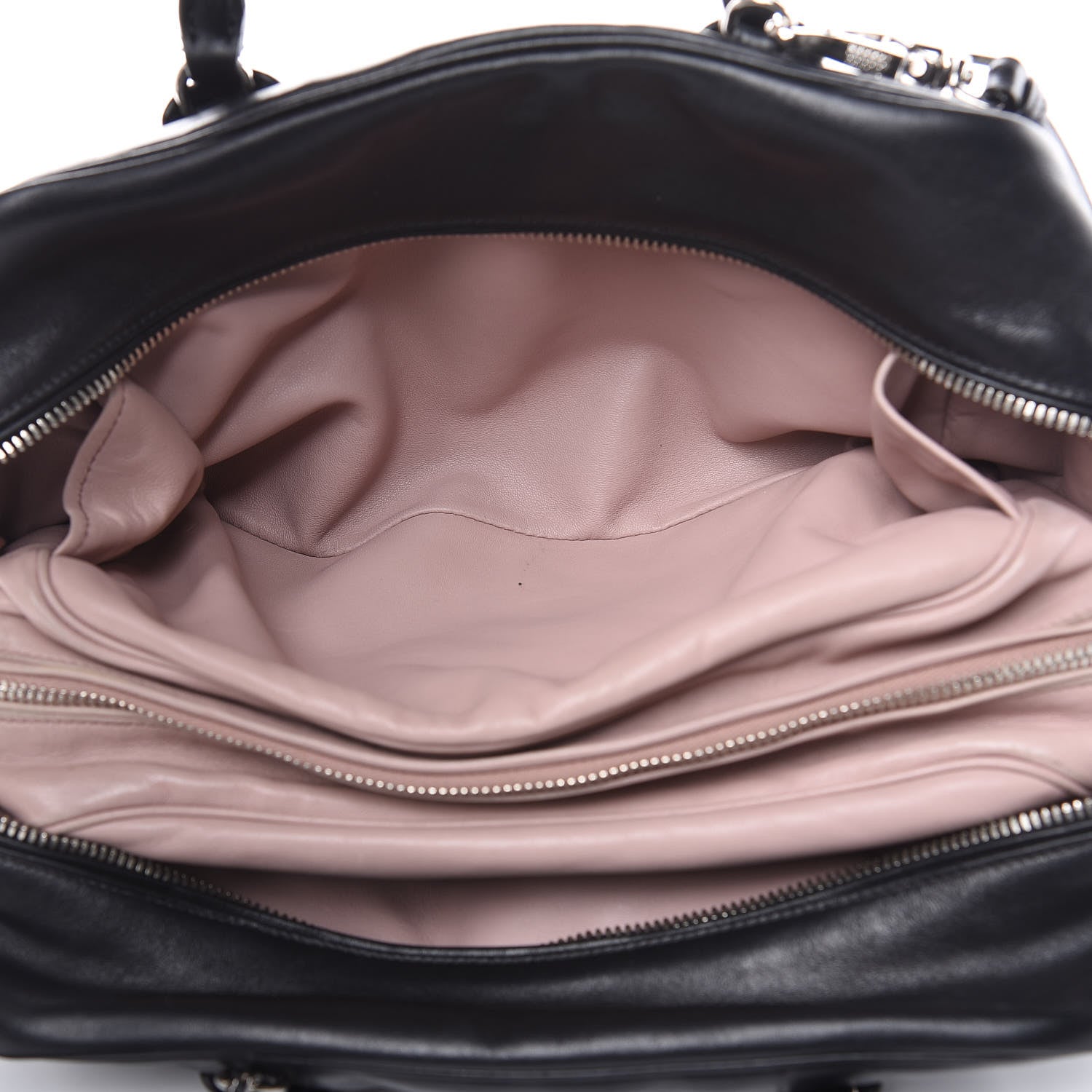Prada Soft Calf Medium Inside Tote Black Mughetto 7 of 20