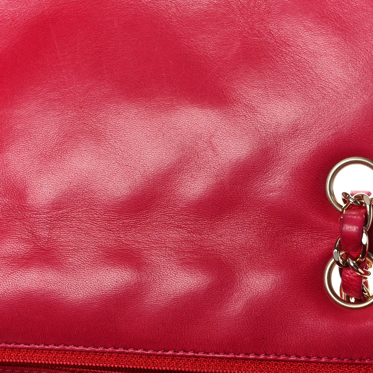 Lambskin Quilted Valentine Charms Medium Flap Red