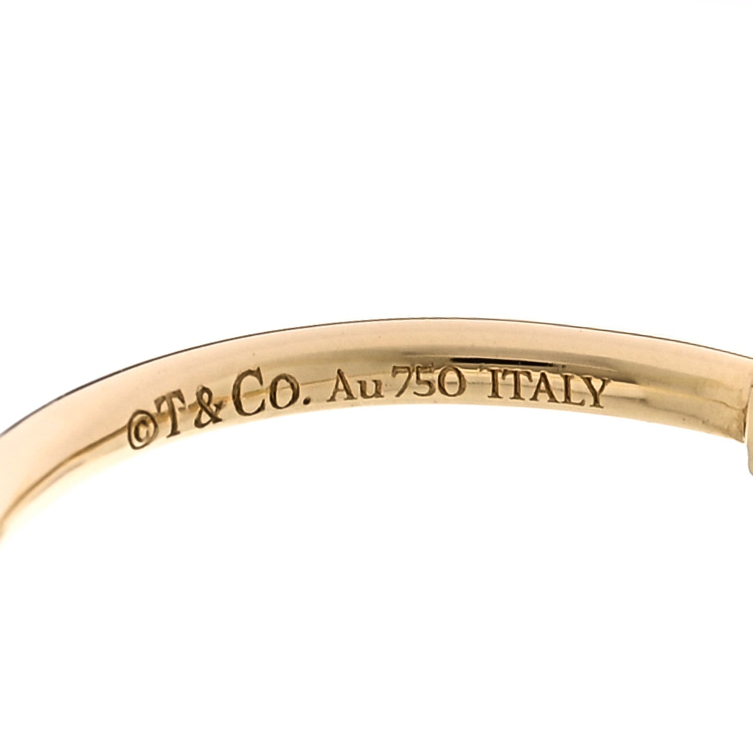 Tiffany 18K Yellow Gold Diamond T Wire Ring 58 8.5 4 of 4
