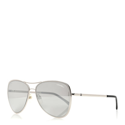 Chanel Pilot Summer Aviator Sunglasses 4223 Silver 1 of 8