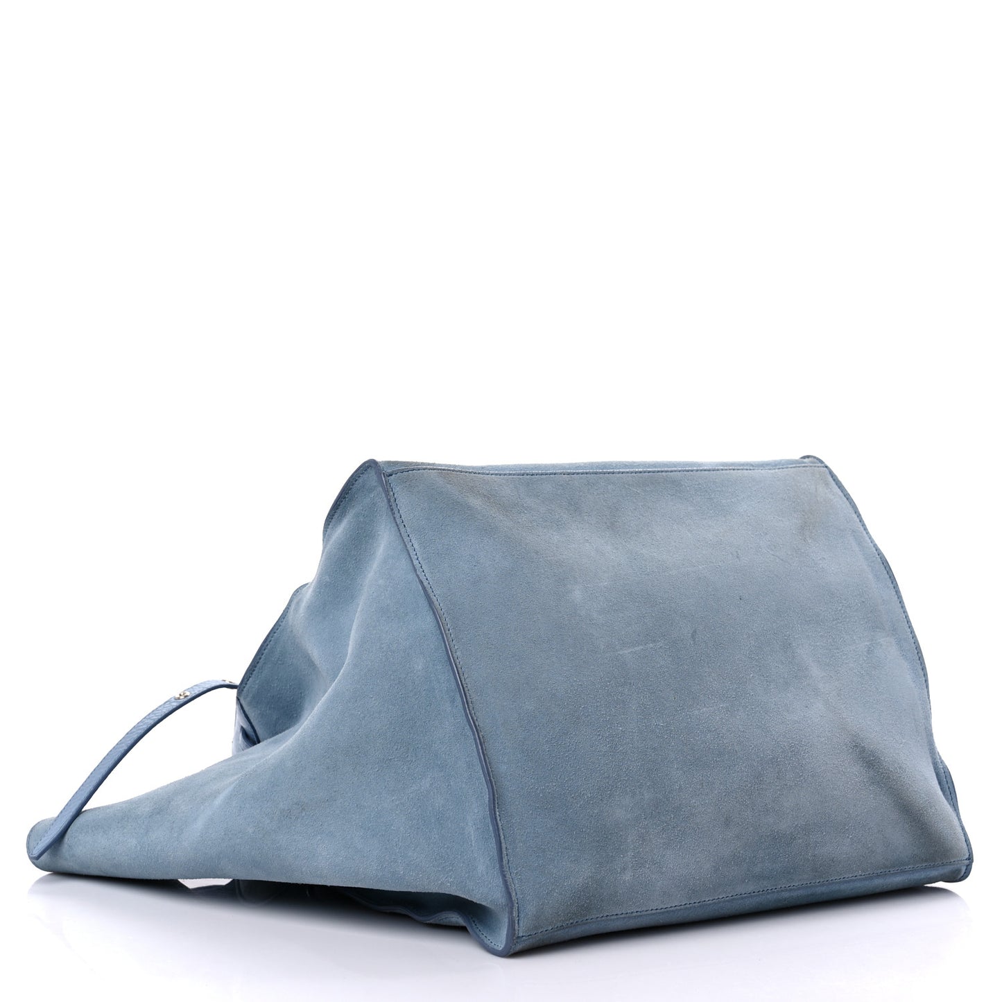 Suede Supple Grained Calfskin Medium Big Bag Slate Blue