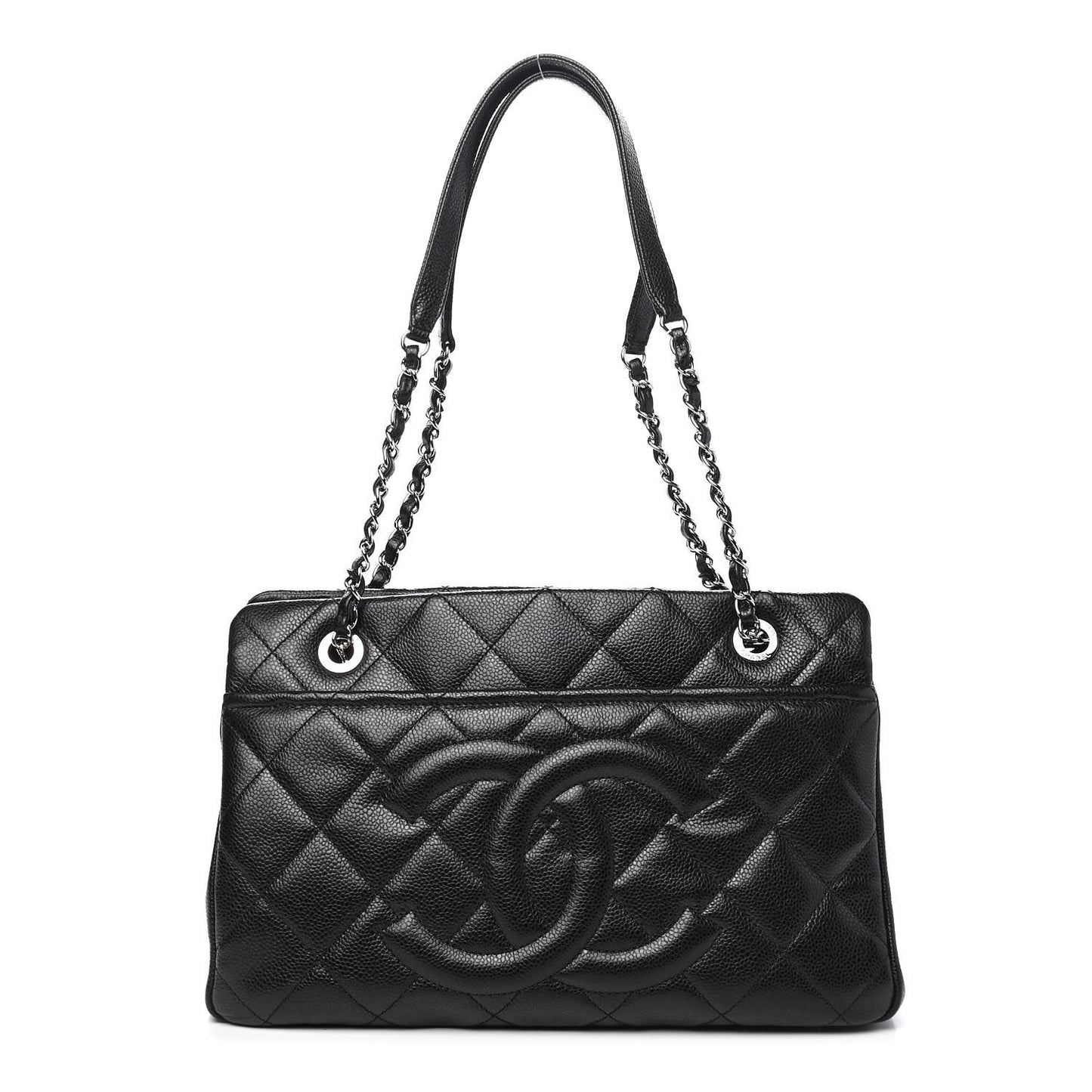Caviar Quilted Timeless CC Soft Tote Black
