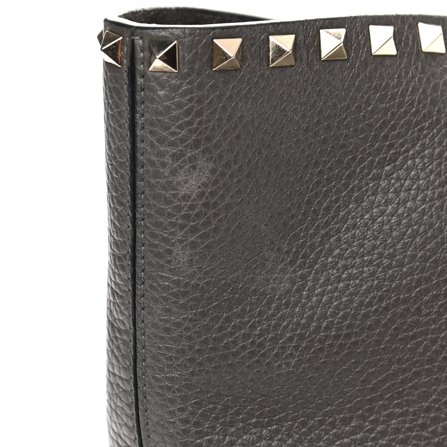 Valentino Garavani Grained Calfskin Rockstud Shoulder Tote Graphite 21 of 21