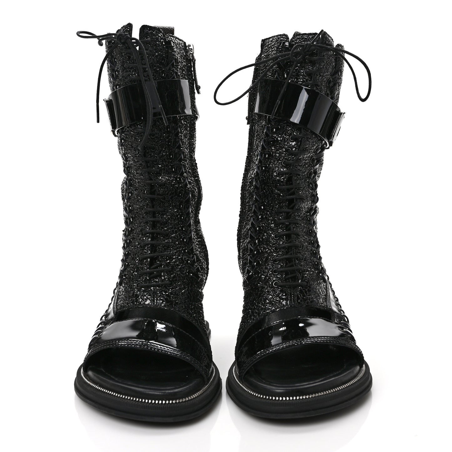 Patent Goatskin Monogram Moonlight Half Boots 39 Black