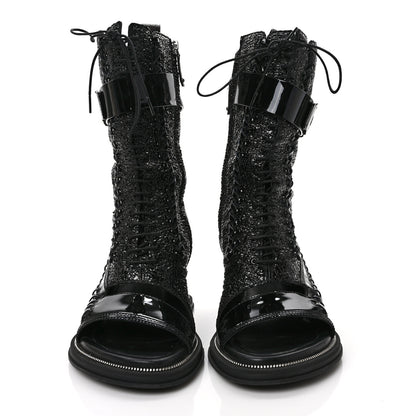 Louis Vuitton Patent Goatskin Monogram Moonlight Half Boots 39 Black 3 of 13