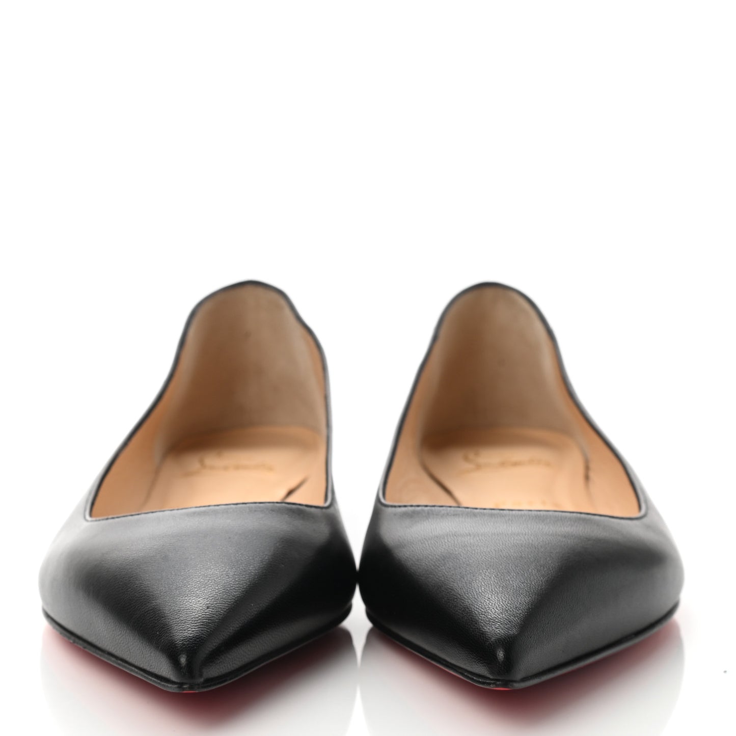 Shiny Nappa Ballalla Flats 38 Black