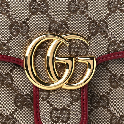 Gucci Monogram Azalea Calfskin Matelasse Diagonal Mini GG Marmont Shoulder Bag Beige Ebony New Cherry Red 8 of 9