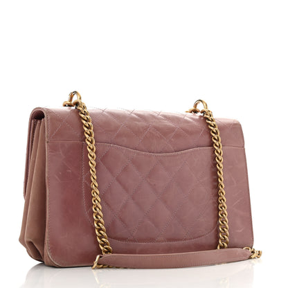 Chanel Calfskin Quilted Straight Lined Flap Purple 3 of 18