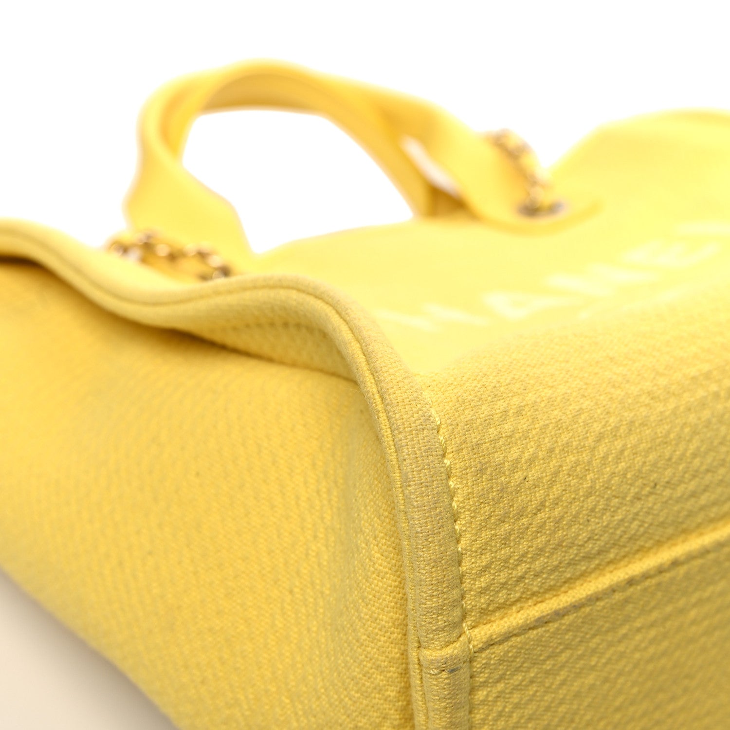 Chanel Mixed Fibers Small Deauville Tote Yellow 11 of 17