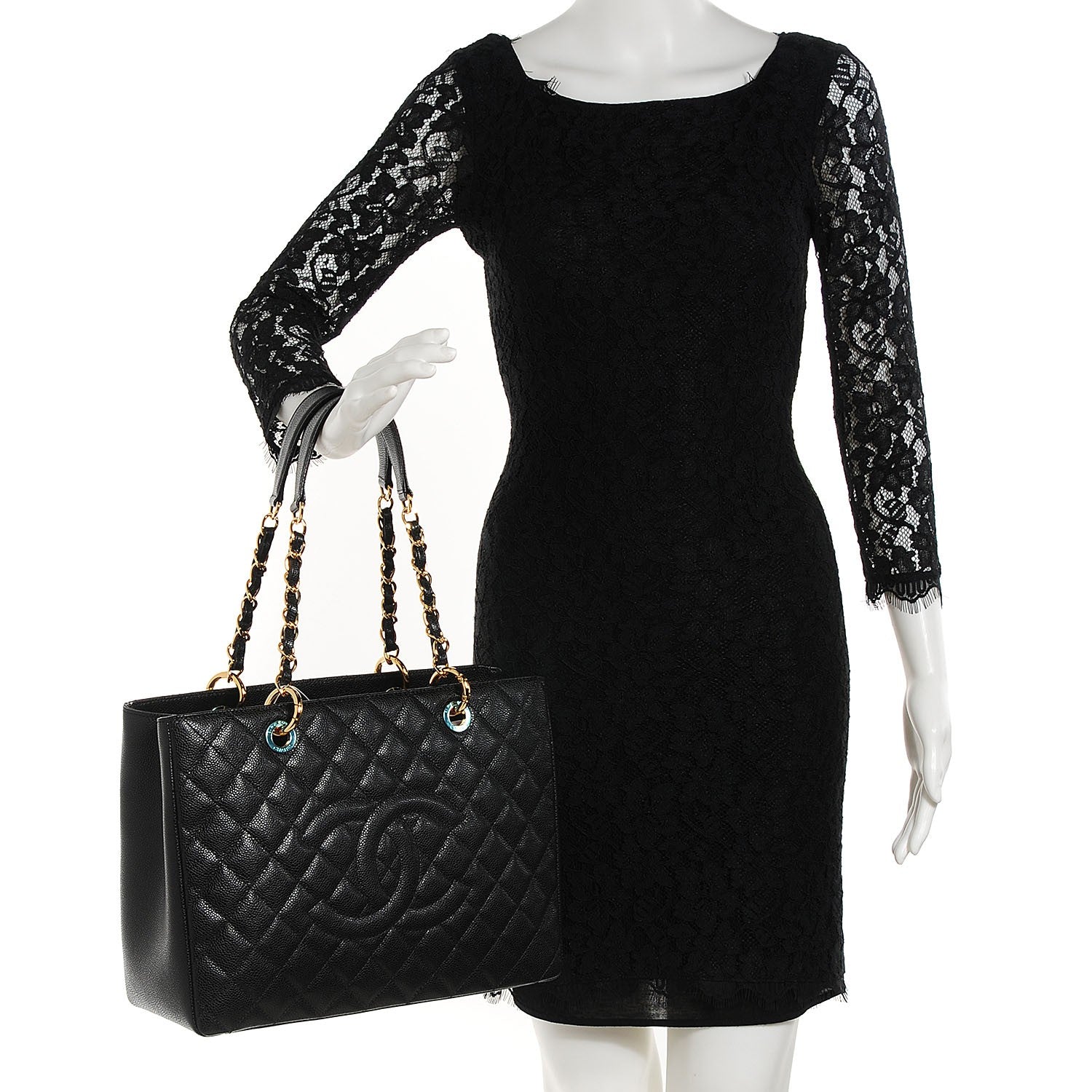 Chanel Caviar Quilted Grand Shopping Tote GST Black 2 of 7