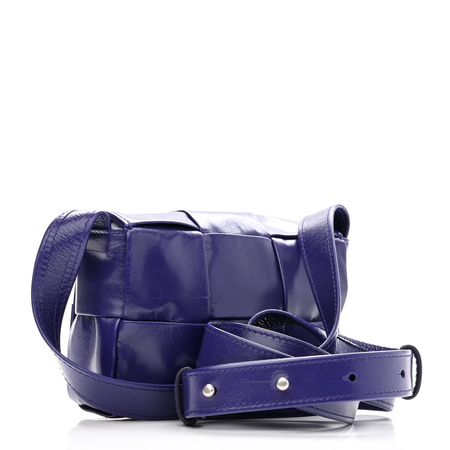 Paper Calfskin Maxi Intreccio Extra Mini Cassette Crossbody Bag Purple