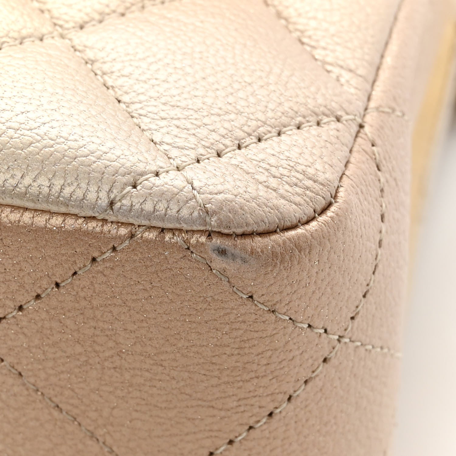 Chanel Metallic Goatskin Quilted Ombre Medium Double Flap Gold 15 of 18