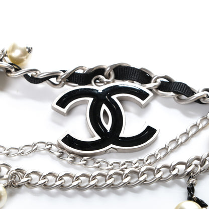 Chanel Pearl Enamel CC Chain Belt 80 Silver 3 of 5