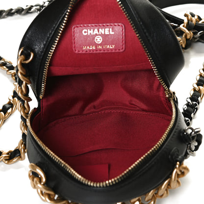 Chanel Goatskin Quilted Chanel 19 Round Clutch With Chain Black 8 of 11