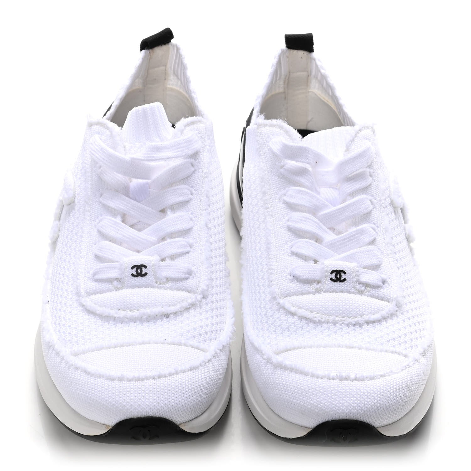 Chanel Fabric Logo Sneakers 39 White 5 of 12