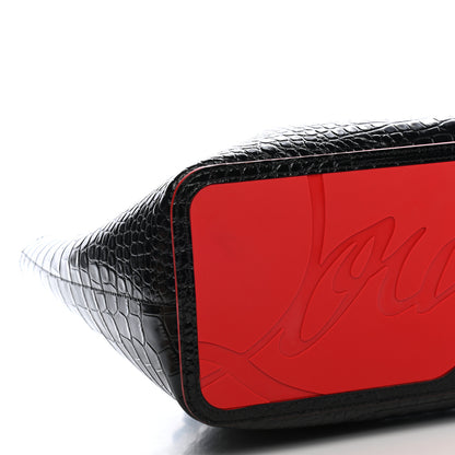 Christian Louboutin Calfskin Crocodile Embossed Spikes Large Cabarock Black 7 of 8