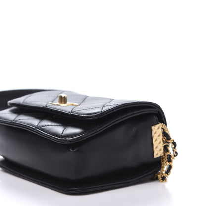 Chanel Lambskin Quilted Small Multiple Chain Flap Black 7 of 11