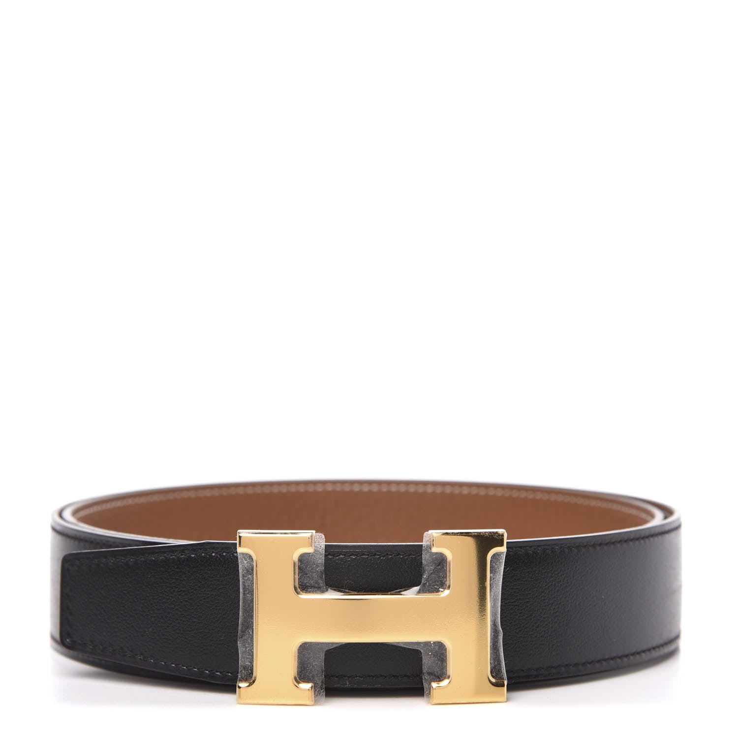 Hermes Box Togo 32mm H Belt 95 Black Gold 1 of 6