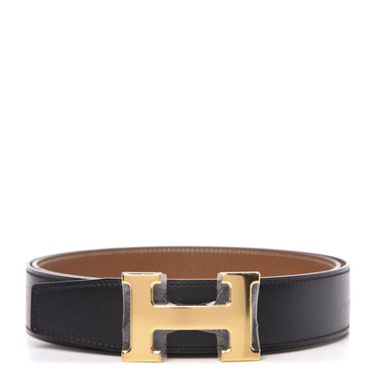 Hermes Box Togo 32mm H Belt 95 Black Gold 1 of 6