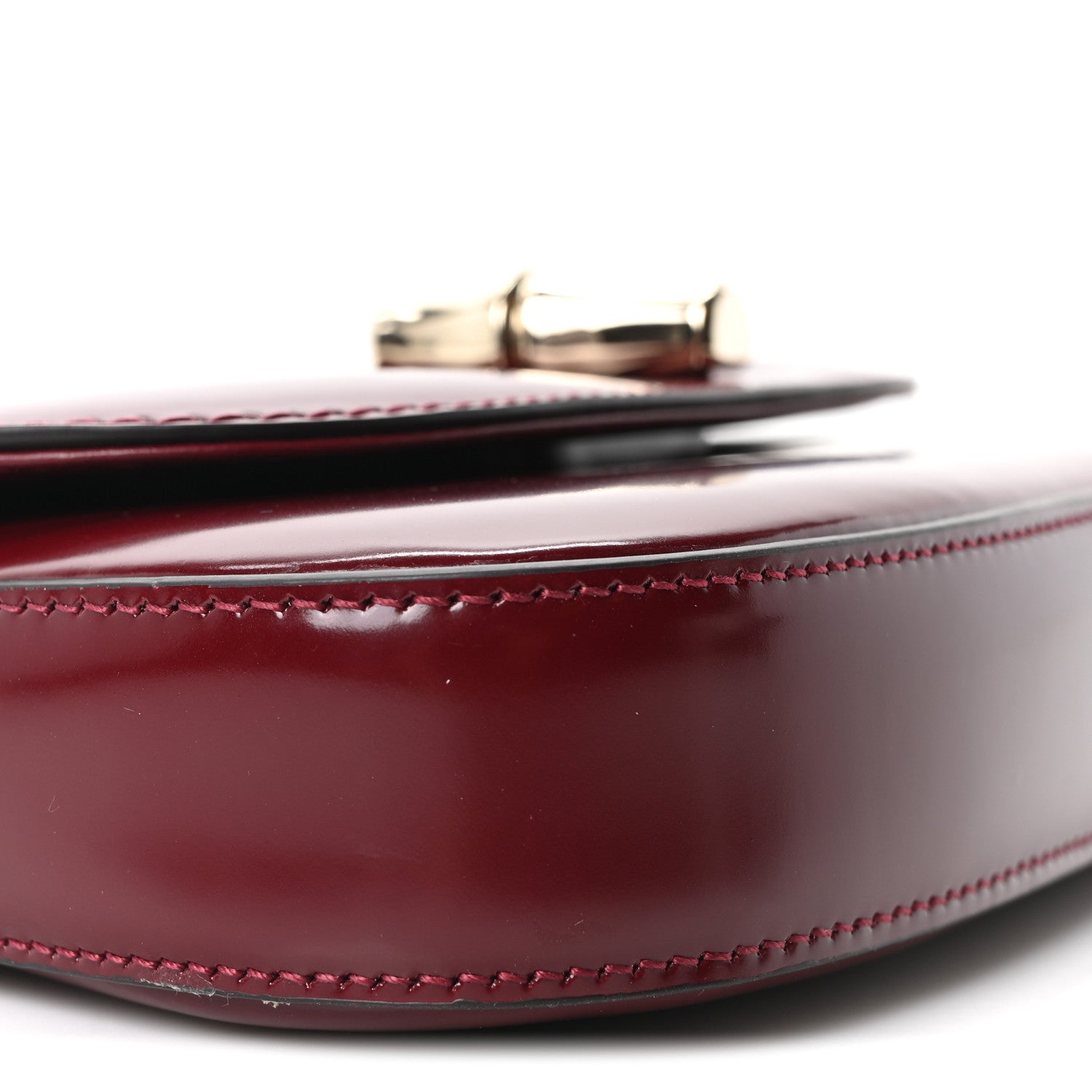 Gucci Shiny Calfskin Small Bamboo Night Bag Rosso Ancora 9 of 10