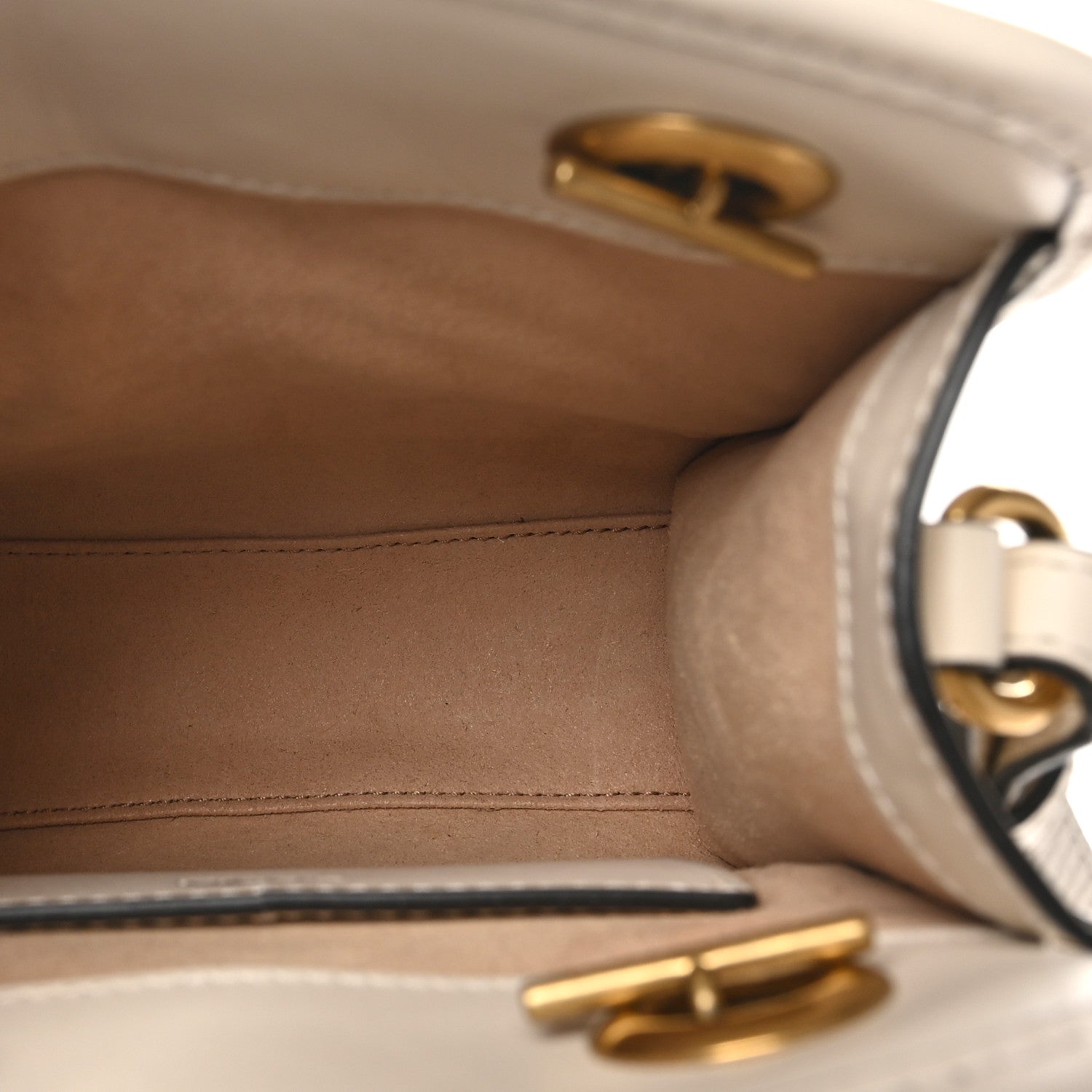 Gucci Calfskin Matelasse Chevron Mini GG Marmont Tote Mystic White 5 of 11
