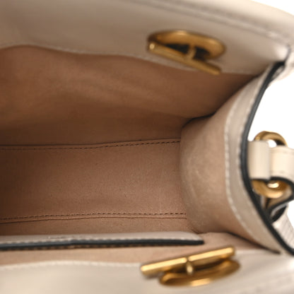 Gucci Calfskin Matelasse Chevron Mini GG Marmont Tote Mystic White 5 of 11